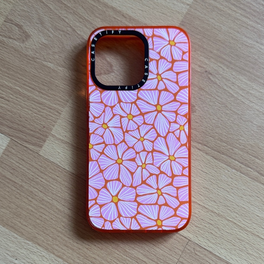 Casetify Pink and Orange Floral Phone Case